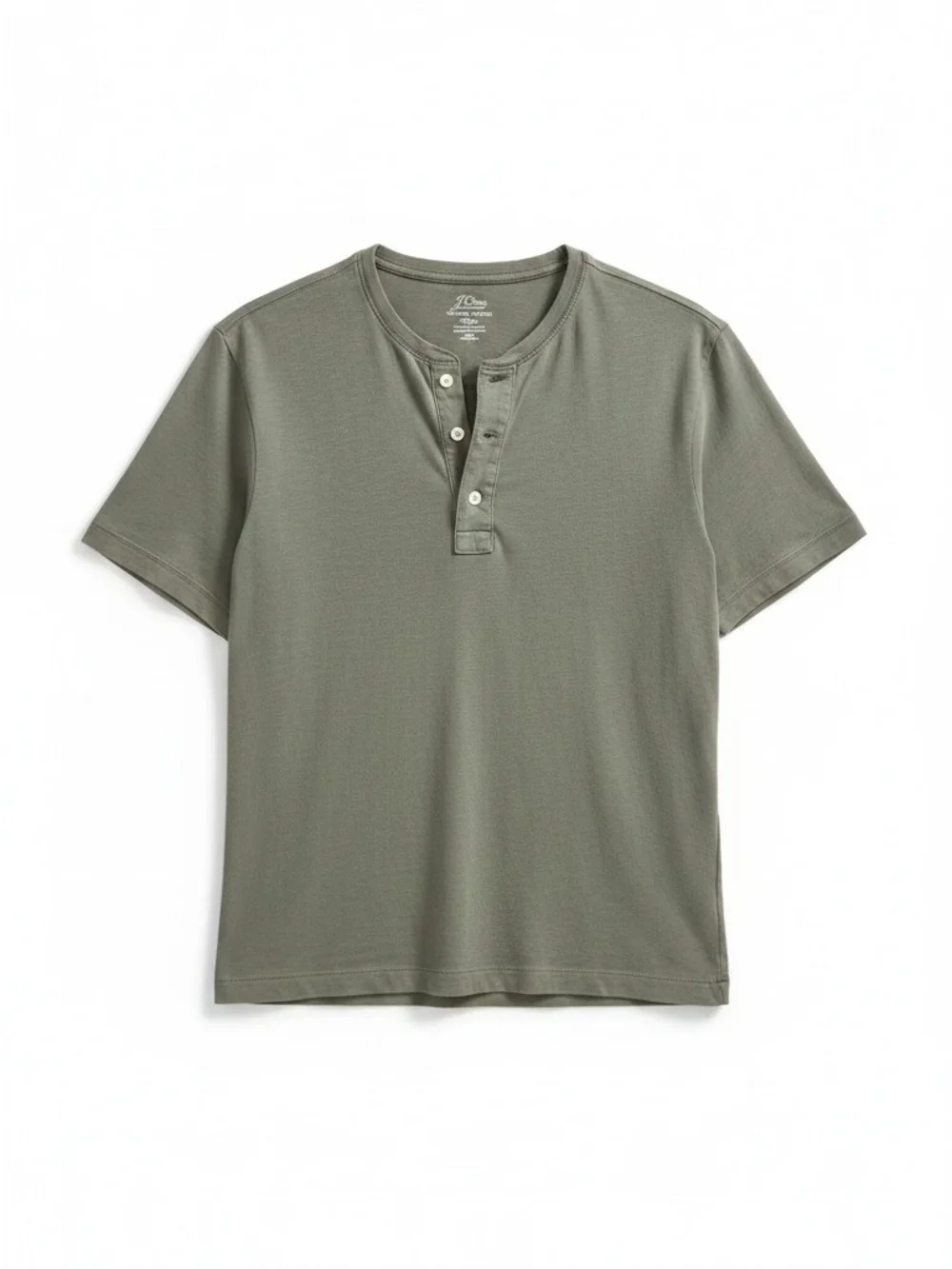 J. Crew Olive Green Short-Sleeve Henley